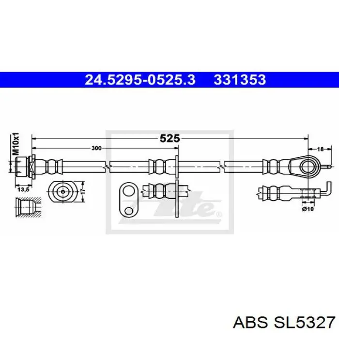 Шланг гальмівний передній, лівий 58965 Quick Brake