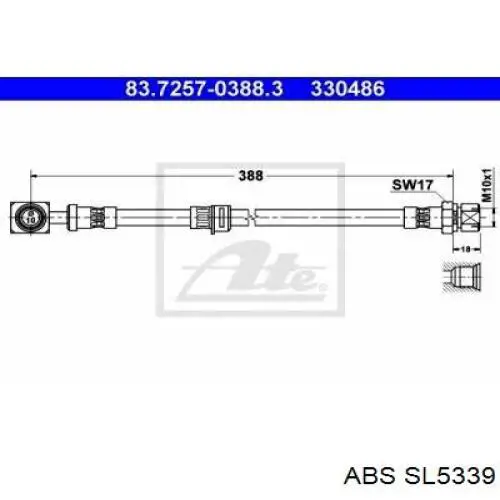 Шланг гальмівний передній ABS SL5339 ціна, від 9.96 USD