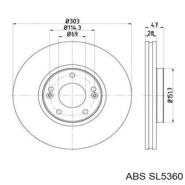 Гнучка гальмівна трубка задня ABS SL5360