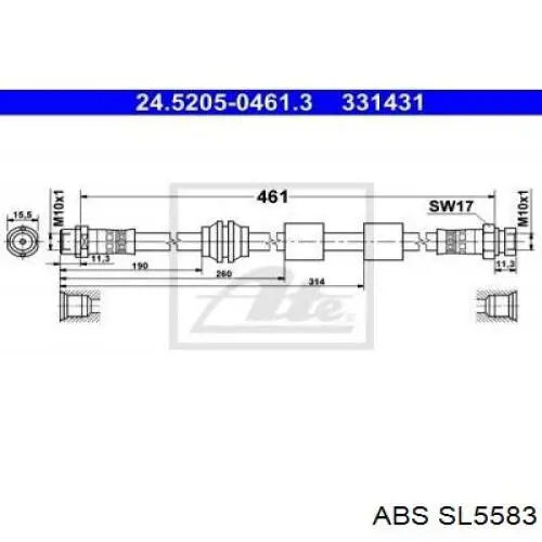 Купити SL5583 ABS Гальмівні шланги передні
