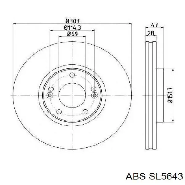 Купити SL5643 ABS Шланг гальмівний задній