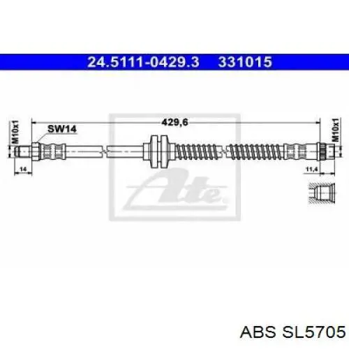 SL5705 ABS Гнучка гальмівна трубка передня