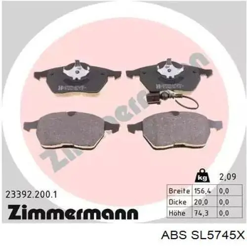 Купити SL5745X ABS Шланг гальмівний задній, лівий