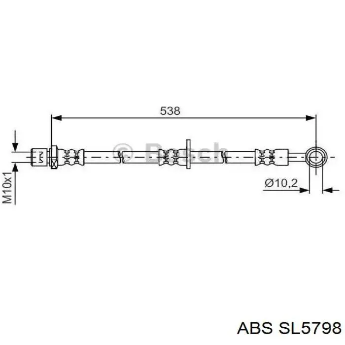 Шланг гальмівний передній, лівий Brembo T78028
