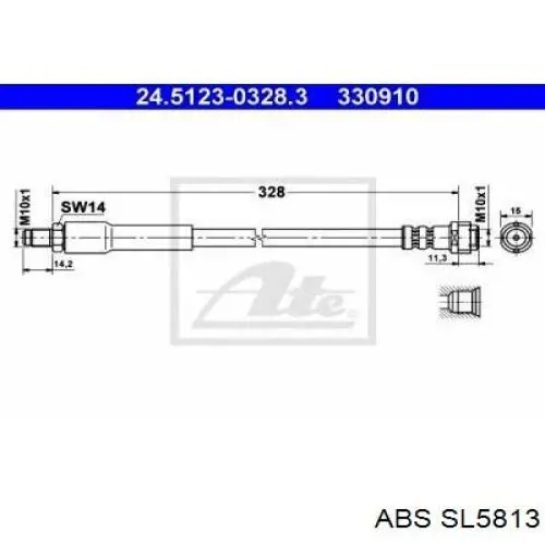 Шланг гальмівний задній ABS SL5813 ціна, від 4.88 USD