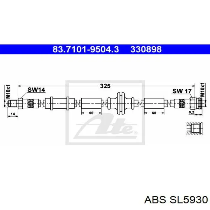 Купити 51780395 Fiat/Alfa/Lancia Гальмівні шланги передні