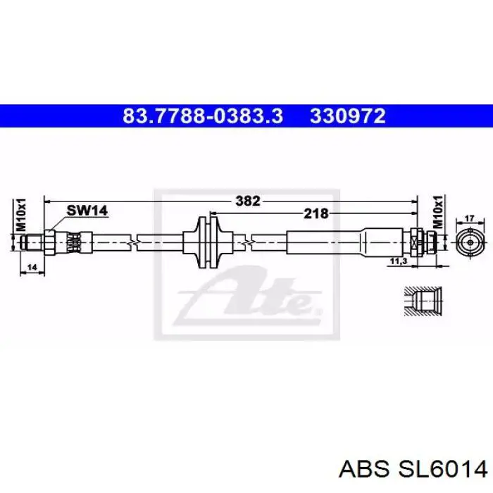 Купити SL6014 ABS Гальмівні шланги передні