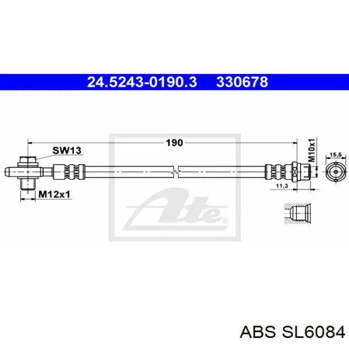Купити SL6084 ABS Шланг гальмівний задній