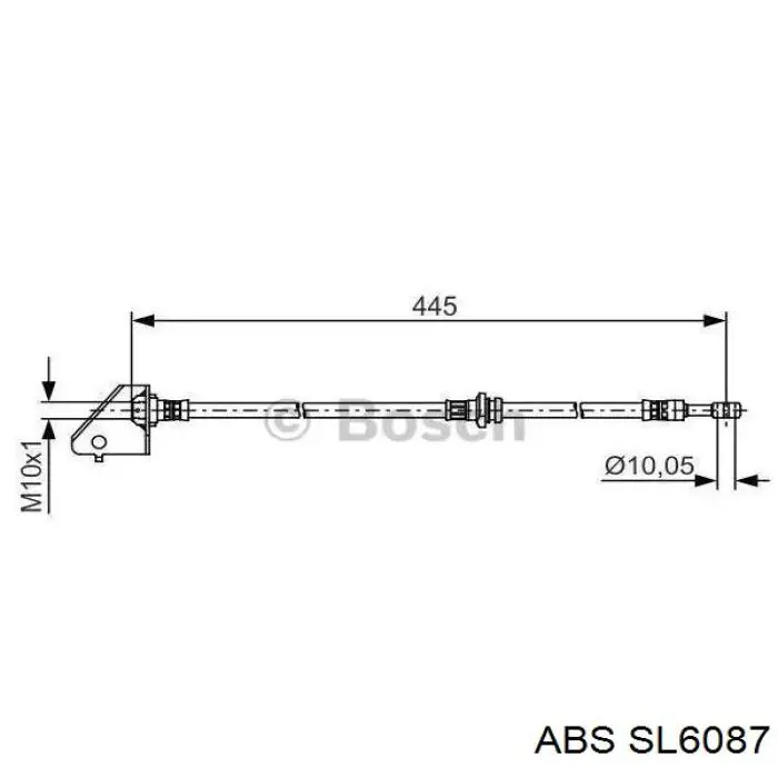 Шланг гальмівний задній, правий SL6087 ABS