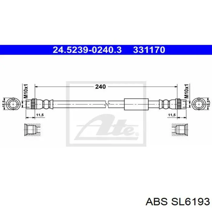 Шланг гальмівний задній Quick Brake 22323 ціна, від 5.94 USD