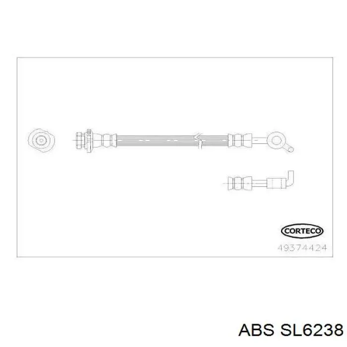 Шланг гальмівний задній, правий ABS SL6238 ціна, від 11.34 USD