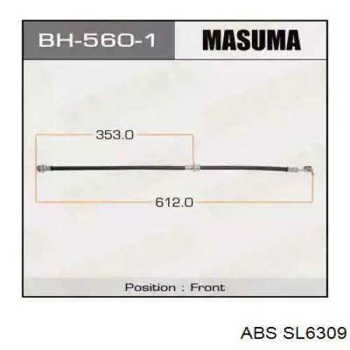 Шланг гальмівний передній, лівий ABS SL6309 ціна, від 15.48 USD