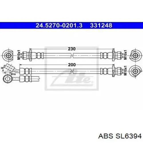 Шланг гальмівний задній, правий SL6394 ABS