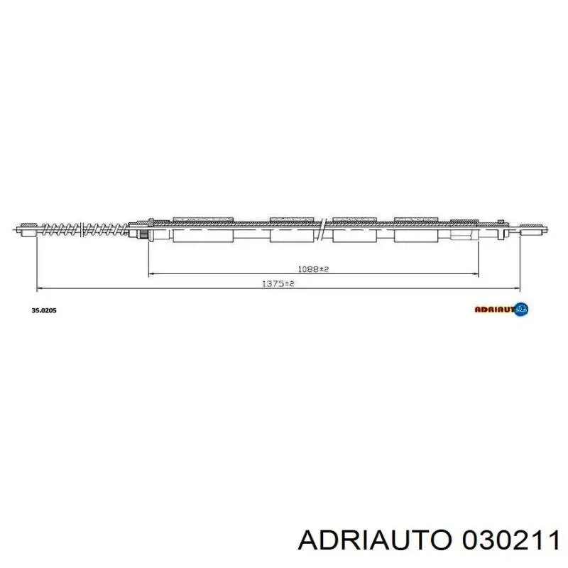 030211 Adriauto трос ручного гальма задній, правий/лівий