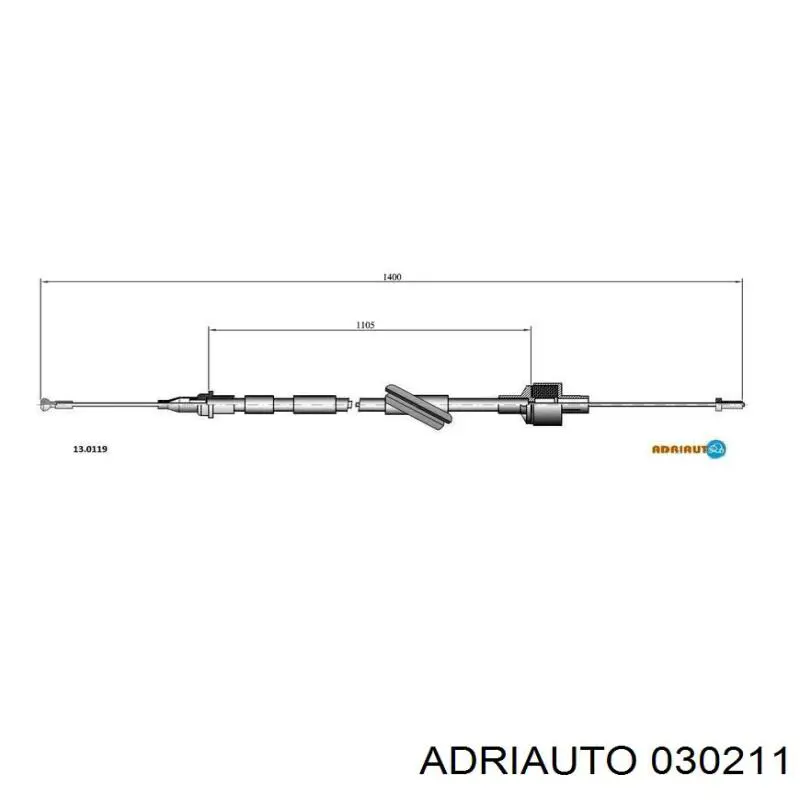 Трос ручного гальма задній, правий/лівий Adriauto 030211 ціна, від 7.50 USD
