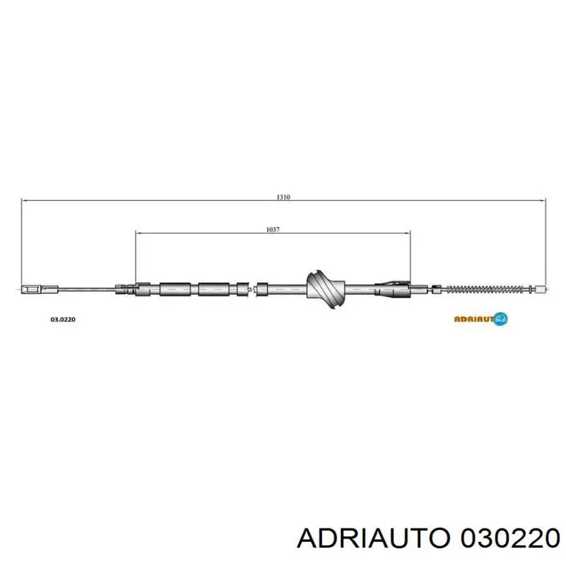 Трос стоянкового гальма задній правий Adriauto 030220 ціна, від 8.37 USD