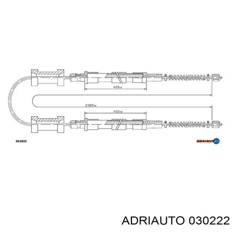 Трос ручного гальма задній, правий/лівий Adriauto 030222 ціна, від 8.16 USD