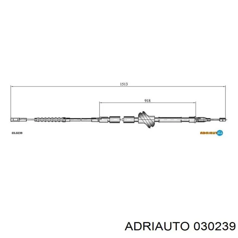 030239 Adriauto трос ручного гальма задній, правий/лівий