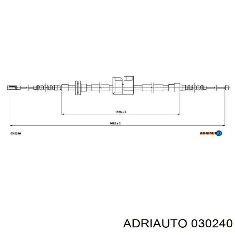 Трос стоянкового гальма задній лівий Adriauto 030240 ціна, від 12.21 USD