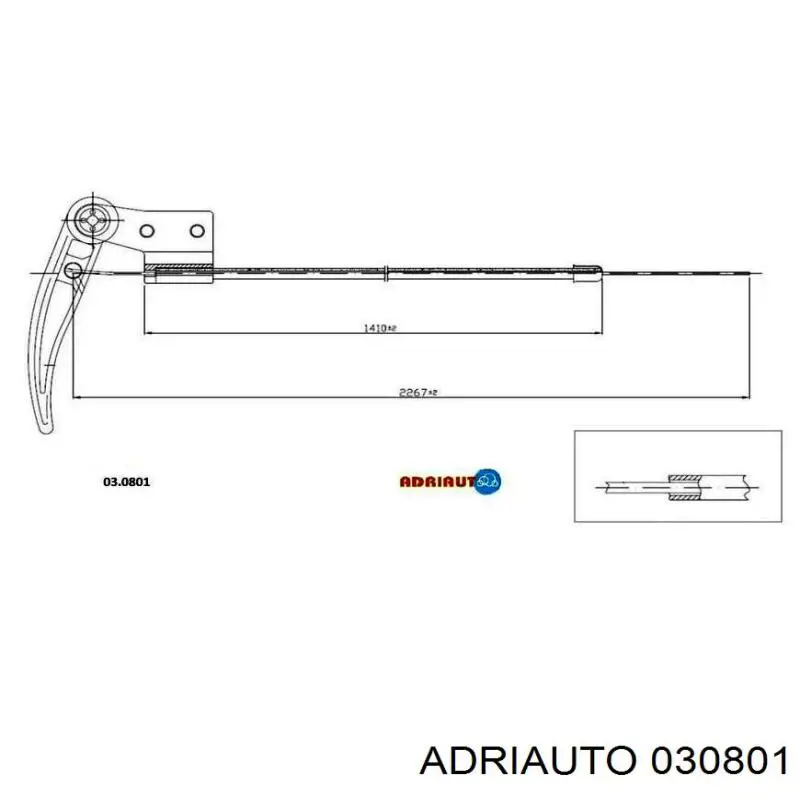 Купити 030801 Adriauto Трос капота