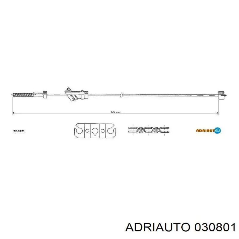 Купити AD030801 Adriauto Трос капота