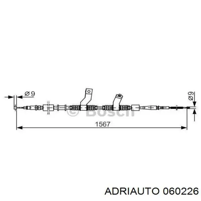 Трос ручного гальма задній, правий Adriauto 060226 ціна, від 20.30 USD