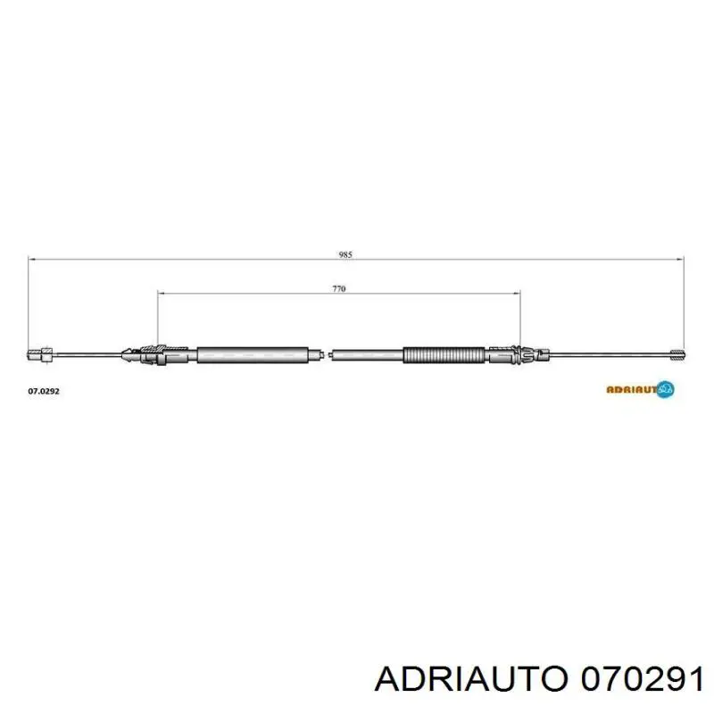 Трос ручного гальма задній, лівий 070291 Adriauto