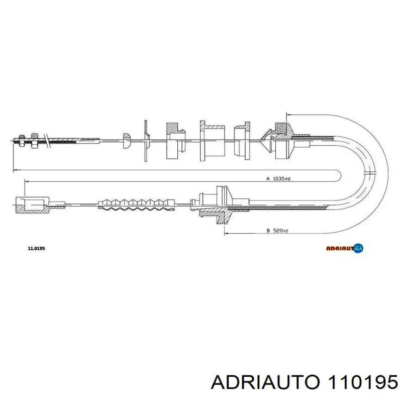 Трос зчеплення Adriauto 110195 ціна, від 9.62 USD