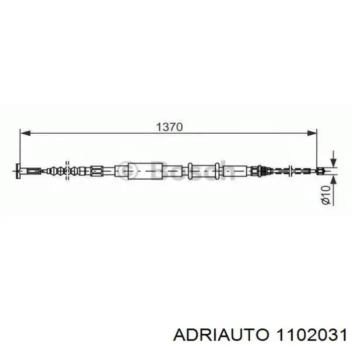 Трос ручного гальма задній, правий 1102031 Adriauto