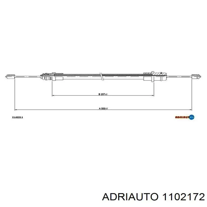Трос стоянкового гальма передній Adriauto 1102172 ціна, від 6.03 USD