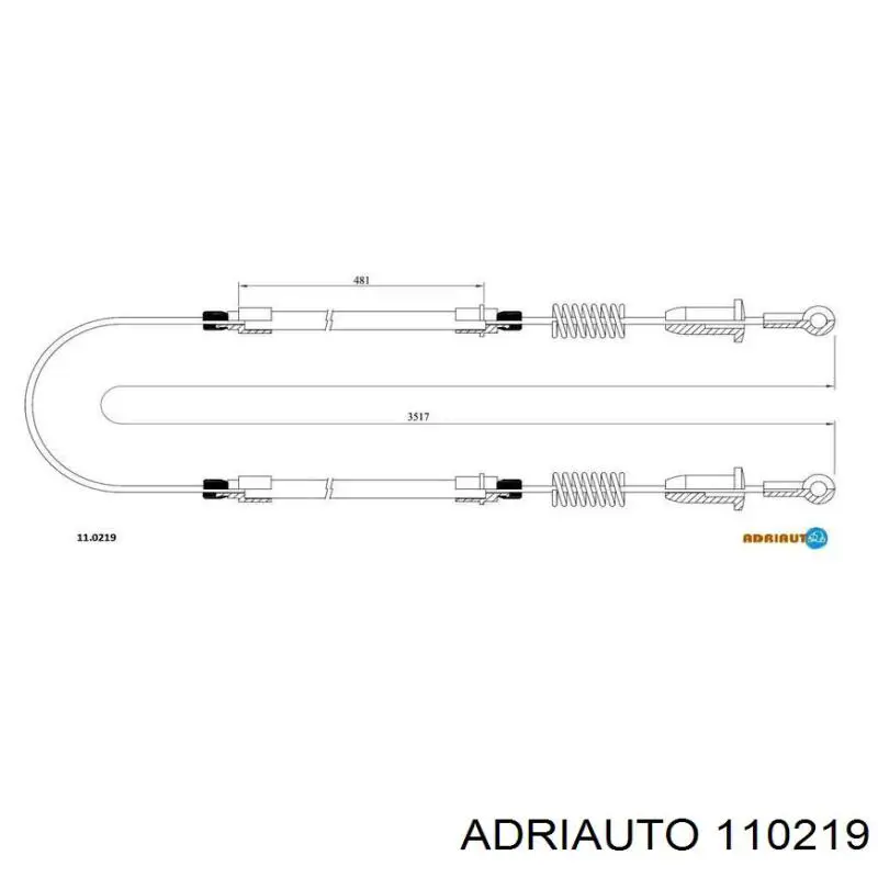 Трос ручного гальма задній, правий/лівий Adriauto 110219 ціна, від 8.73 USD