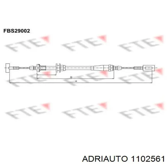 AD1102561 Adriauto трос ручного гальма задній, правий/лівий