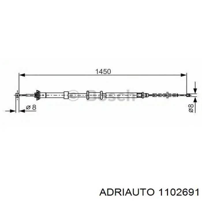 1102691 Adriauto трос ручного гальма задній, лівий