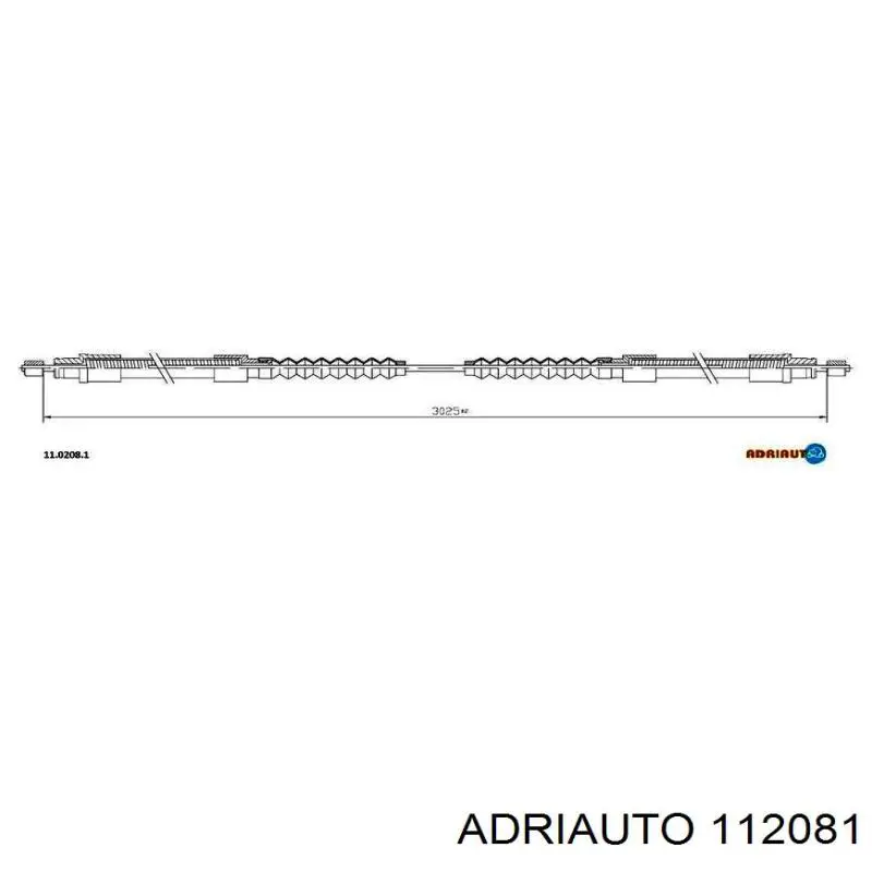 112081 Adriauto трос ручного гальма задній, правий/лівий