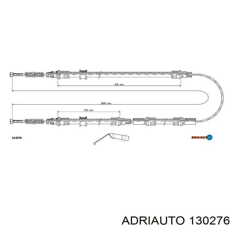 Трос ручного гальма задній, правий/лівий Adriauto 130276 ціна, від 18.85 USD