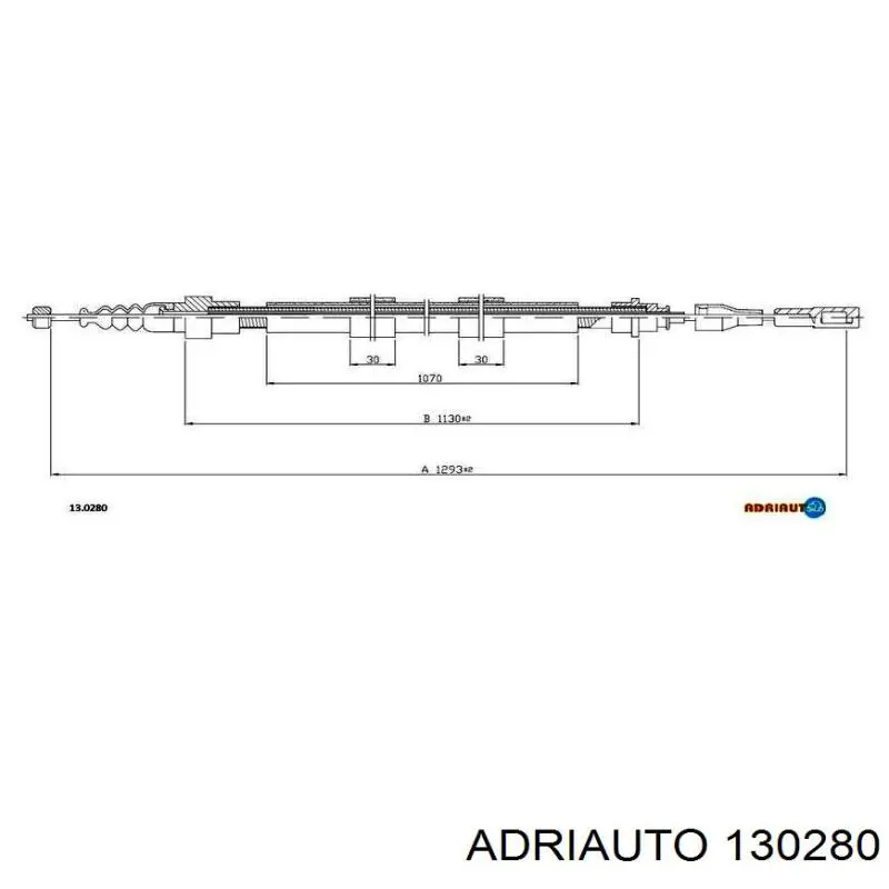 Трос ручного гальма задній, правий/лівий Adriauto 130280 ціна, від 7.83 USD