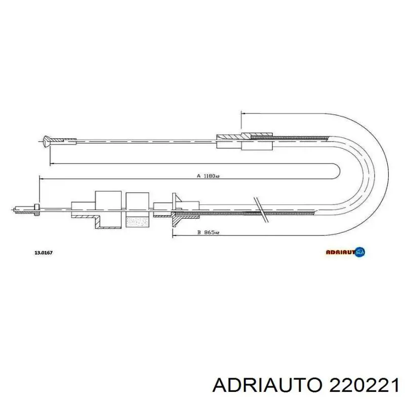 Трос стоянкового гальма передній Adriauto 220221 ціна, від 9.27 USD