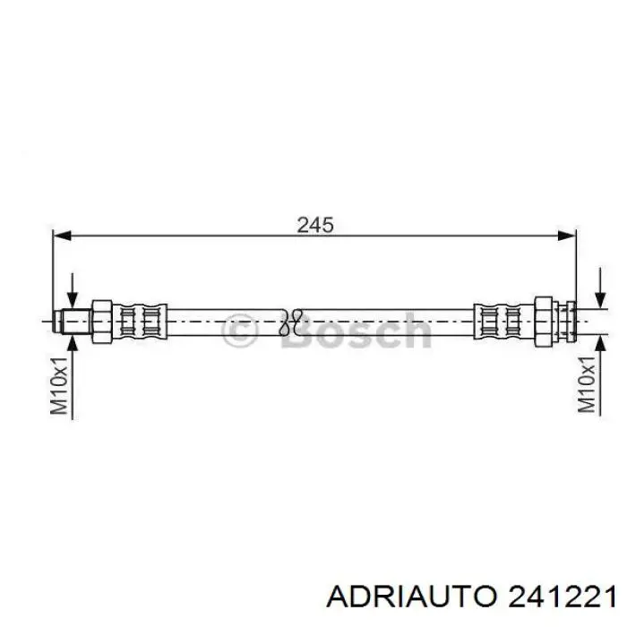Шланг гальмівний передній Adriauto 241221 ціна, від 8.66 USD