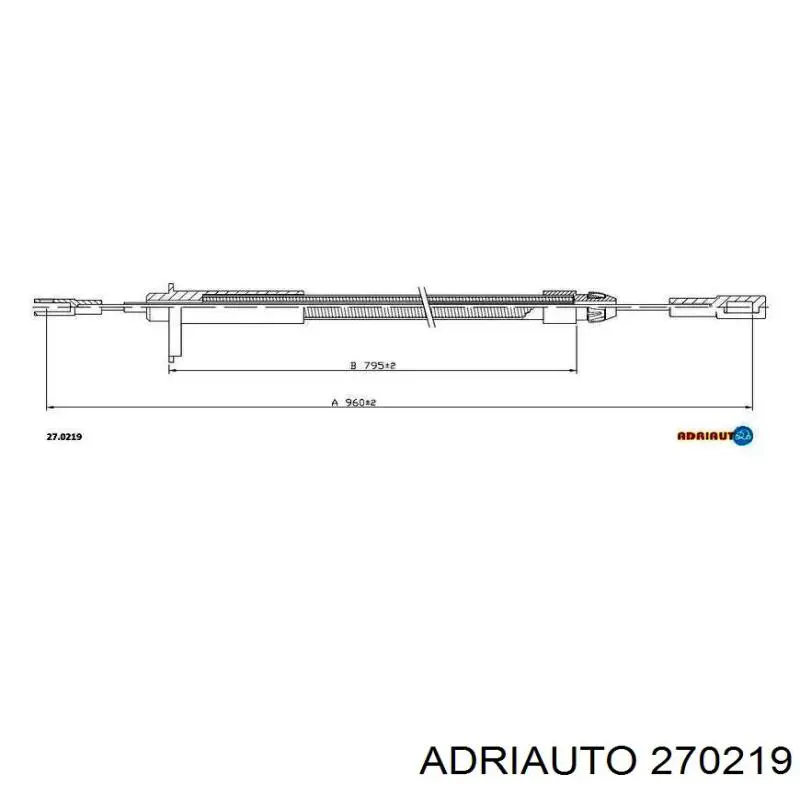 Трос стоянкового гальма задній лівий Adriauto 270219 ціна, від 10.34 USD