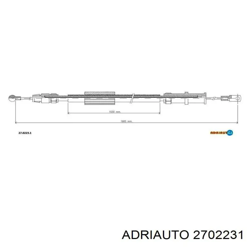 Трос ручного гальма задній, правий/лівий Adriauto 2702231 ціна, від 12.32 USD