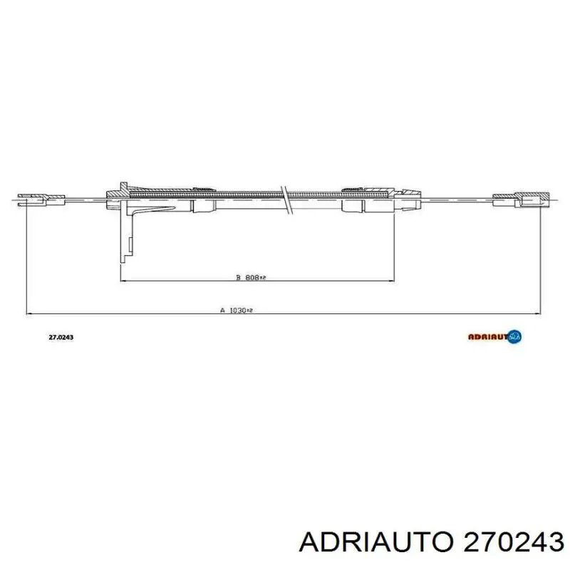 Трос стоянкового гальма задній правий Adriauto 270243 ціна, від 8.91 USD