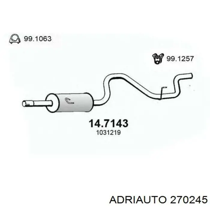 Трос ручного гальма передній 270245 Adriauto