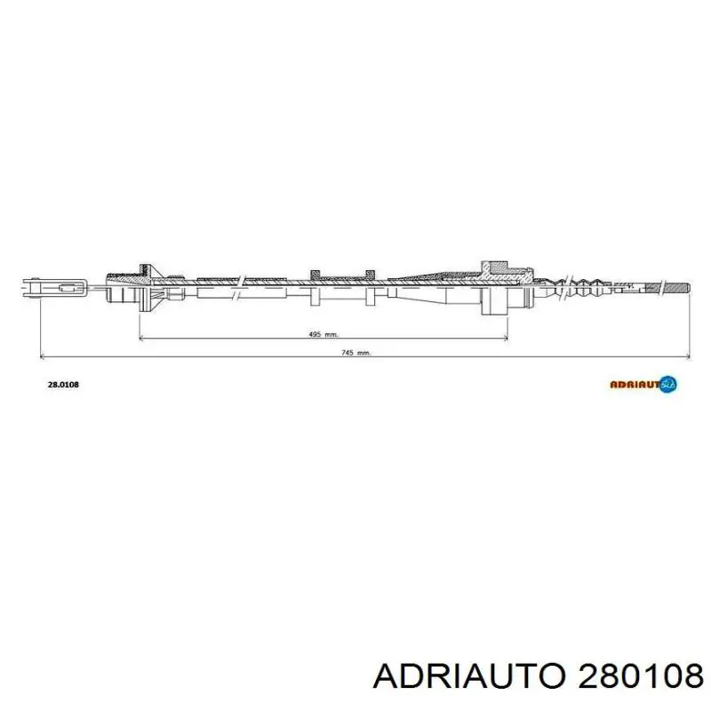 Трос зчеплення Adriauto 280108 ціна, від 11.55 USD