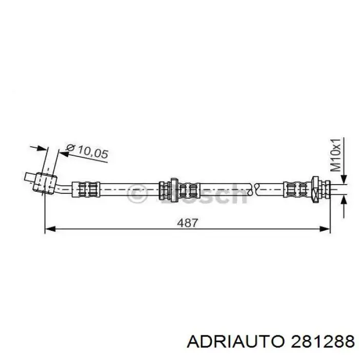 281288 Adriauto Шланг гальмівний передній, правий