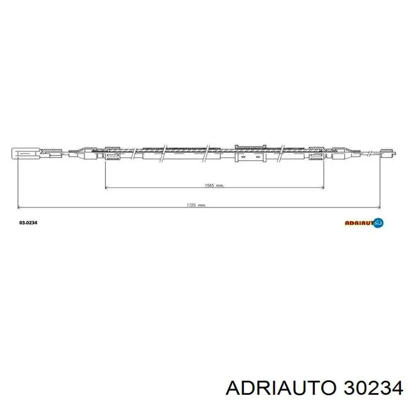 Трос ручного гальма задній, правий/лівий 30234 Adriauto