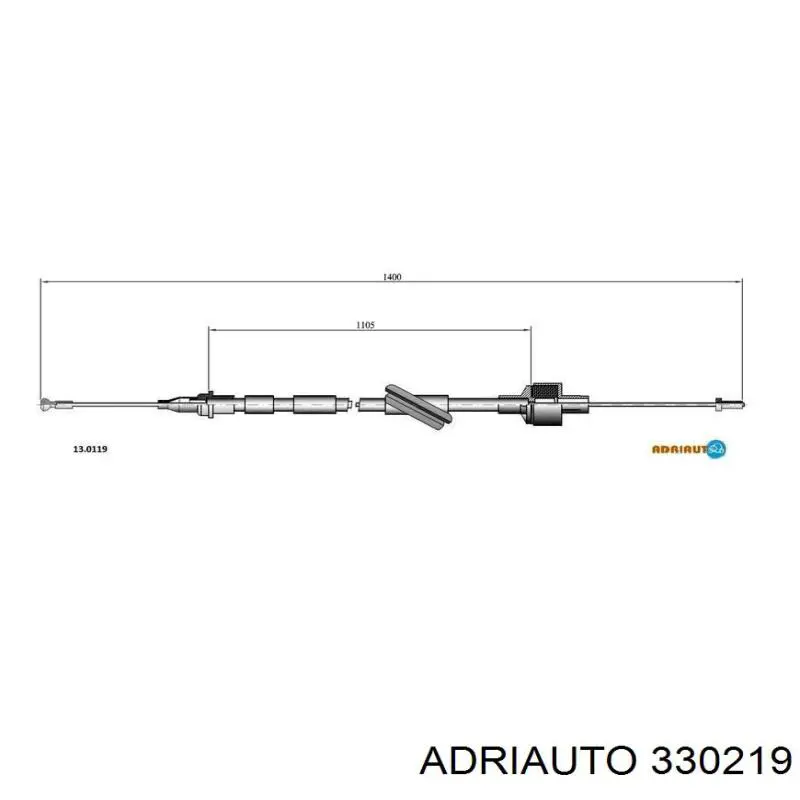Трос ручного гальма задній, правий/лівий Adriauto 330219 ціна, від 13.99 USD