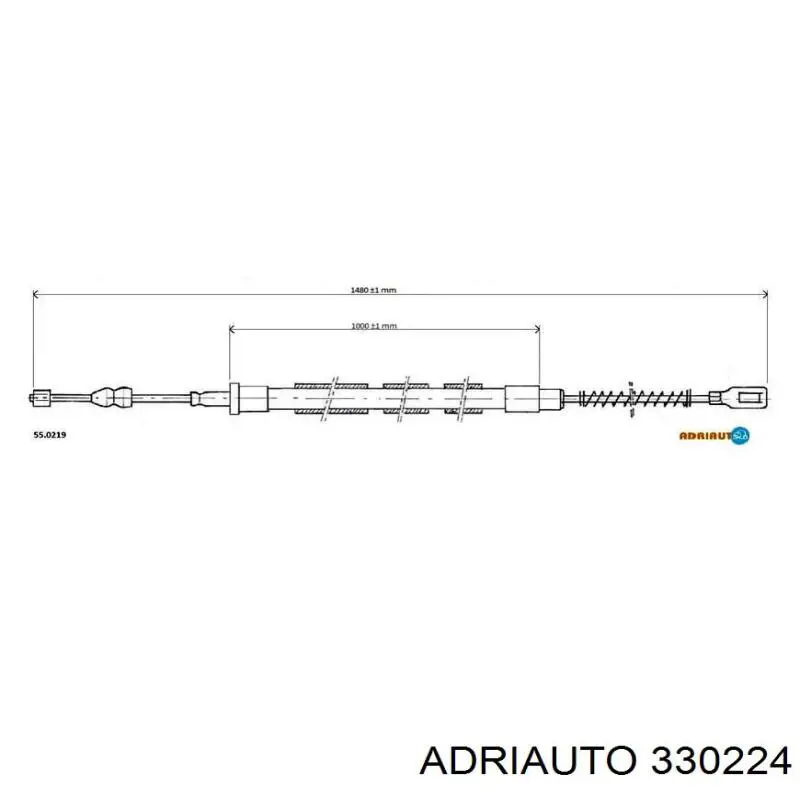 AD330224 Adriauto трос ручного гальма задній, правий/лівий