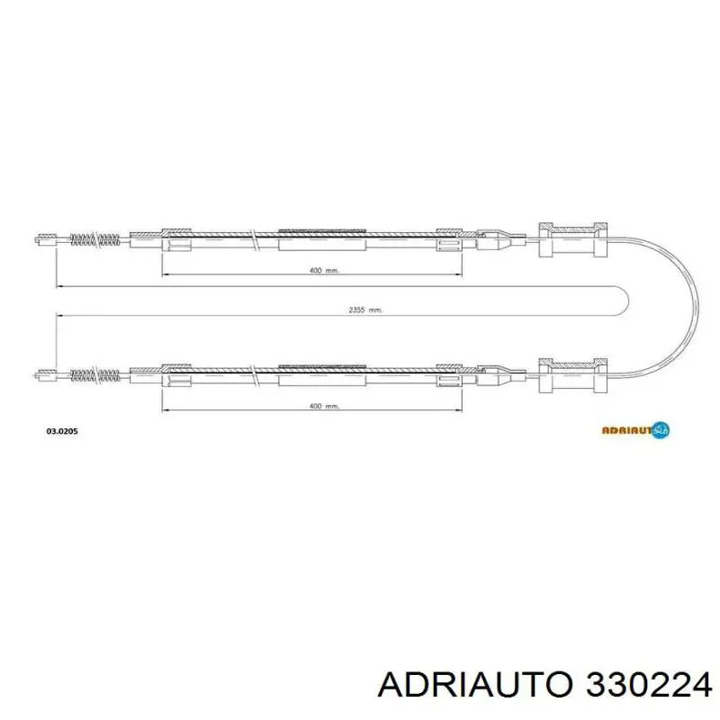 Трос ручного гальма задній, правий/лівий Adriauto AD330224 ціна, від 11.95 USD
