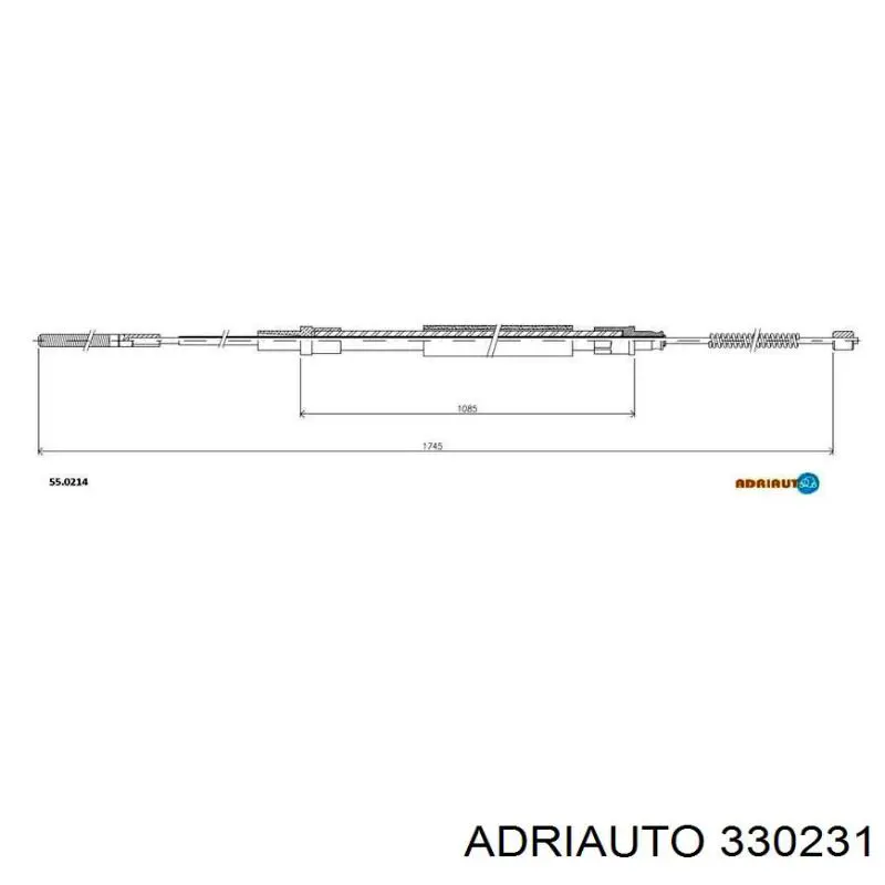 330231 Adriauto трос ручного гальма задній, правий/лівий