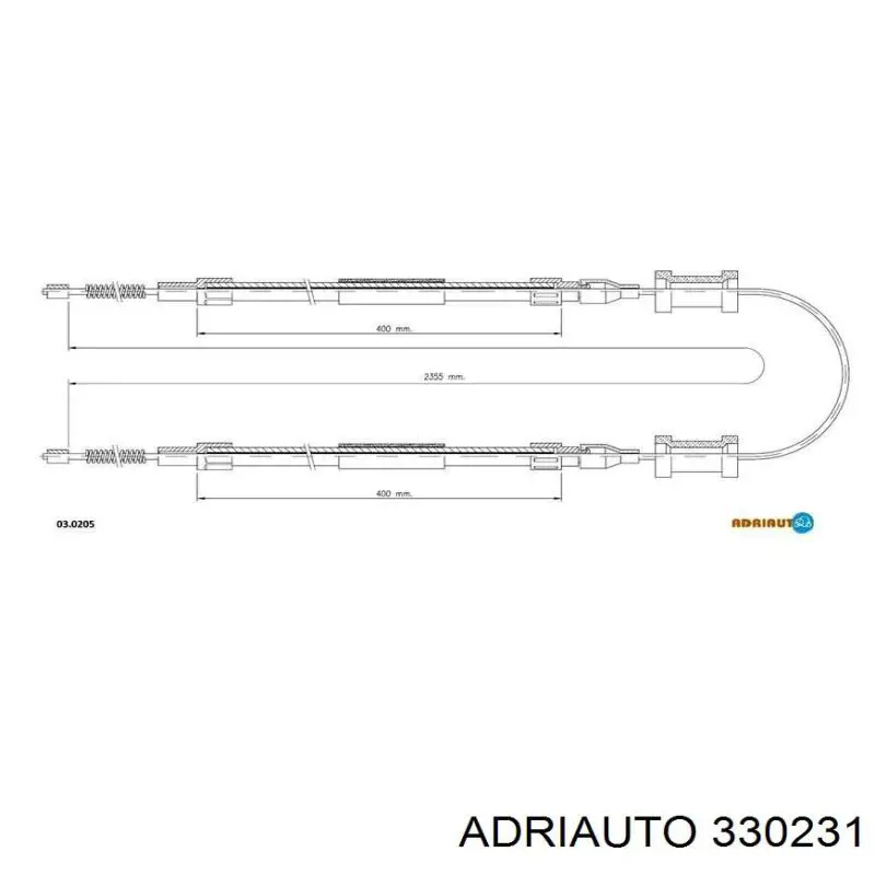 Трос ручного гальма задній, правий/лівий Adriauto 330231 ціна, від 13.42 USD
